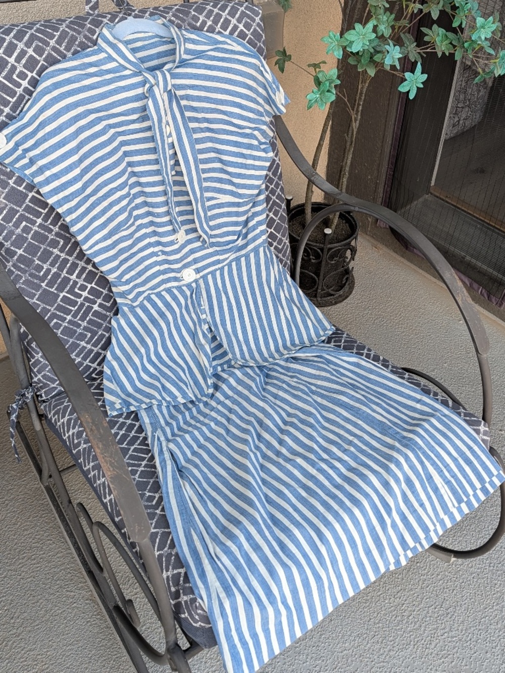 Homemade 1950’s Blue&White striped Set